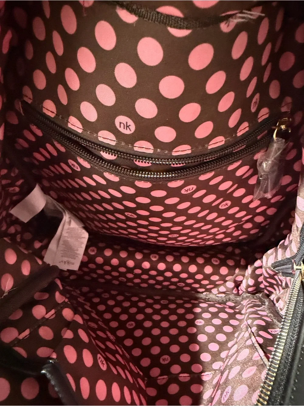Nicole Lee (Nikki) Red & Black Women's Backpack with Printed Front Pocket